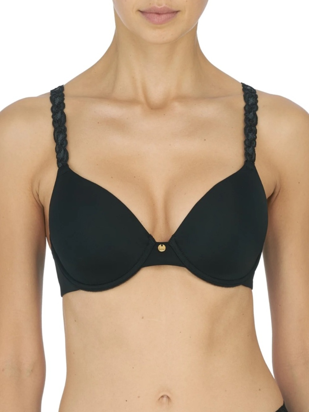 Natori Women's Pure Luxe Custom Coverage Contour Underwire Bra Black